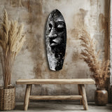 Grunge Painted Face Surfboard Glass Wall Art
