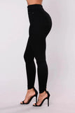 Women High Waist Stretch Hip Lift Denim Skinny Pants Jeans Full Length Sexy Slim Bleachded Solid Color Pants