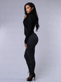 2026 Women's Stretch Skinny Ripped Hole Washed Denim Jeans Female High Waist Pencil Y2k Pants Jeans Ladies Casual Trousers Pants