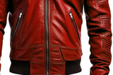 Men's Black Hooded Leather Jacket