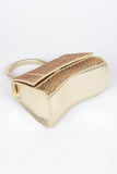Metallic Rhinestone Hotfix Top Handle Flap Bag