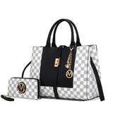 MKF Collection Women's Tote bag with Wristlet Wallet , Vegan Leather Satchel bag Handbag purse Set Crossbody bag by Mia K