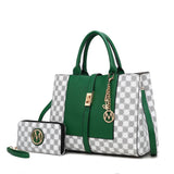 MKF Collection Women's Tote bag with Wristlet Wallet , Vegan Leather Satchel bag Handbag purse Set Crossbody bag by Mia K