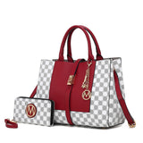MKF Collection Women's Tote bag with Wristlet Wallet , Vegan Leather Satchel bag Handbag purse Set Crossbody bag by Mia K