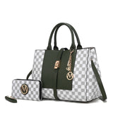 MKF Collection Women's Tote bag with Wristlet Wallet , Vegan Leather Satchel bag Handbag purse Set Crossbody bag by Mia K