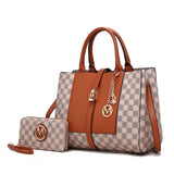 MKF Collection Women's Tote bag with Wristlet Wallet , Vegan Leather Satchel bag Handbag purse Set Crossbody bag by Mia K