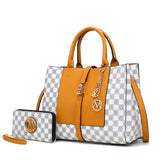 MKF Collection Women's Tote bag with Wristlet Wallet , Vegan Leather Satchel bag Handbag purse Set Crossbody bag by Mia K