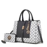 MKF Collection Women's Tote bag with Wristlet Wallet , Vegan Leather Satchel bag Handbag purse Set Crossbody bag by Mia K
