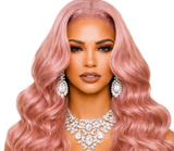 Princess Pink Brazilian Hair 24'  Glueless Body Wave Human Hair Pre-cut Lace Front Wigs