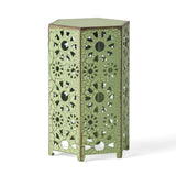 Galore 14" Side Table with Sunburst Cut Out Design