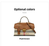 New advanced texture plaid handbag live hot models of fashion women's bags simple versatile new tide