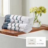 Decorative Cotton Stripe Bath Towel Set - Noelle Collection