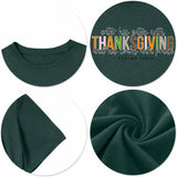 ELDPS Thanksgiving Women Casual Fall Thankful Shirt Size L