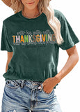ELDPS Thanksgiving Women Casual Fall Thankful Shirt Size L