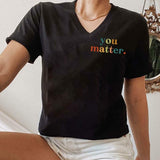 MOGUI Women’s “Dear Person Behind Me” Jesus Loves You Funny Black T-Shirt