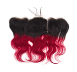 Rio Body Wave Human Hair Frontal Ear to Ear 13x4 Wine, 12 in