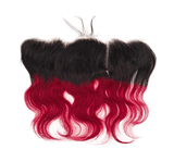 Rio Body Wave Human Hair Frontal Ear to Ear 13x4 Wine, 12 in
