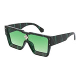Oversized Square Shape Sunglasses For Women & Men New  Luxury Design Sun Glasses For Female New Fashionable  Large Frame Silver Mirror Eyewear