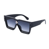 Oversized Square Shape Sunglasses For Women & Men New  Luxury Design Sun Glasses For Female New Fashionable  Large Frame Silver Mirror Eyewear