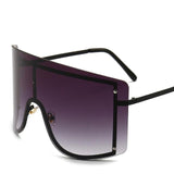 Oversized Women Blue & Yellow Gradient Sunglasses  Fashionable Rimless In Metal For Female New Shades Personality Eyewear