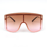 Oversized Women Blue & Yellow Gradient Sunglasses  Fashionable Rimless In Metal For Female New Shades Personality Eyewear
