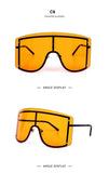 Oversized Women Blue & Yellow Gradient Sunglasses  Fashionable Rimless In Metal For Female New Shades Personality Eyewear