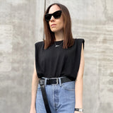 Ladies Padded Shoulder Blouse