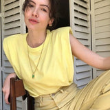Ladies Padded Shoulder Blouse