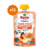 Holle Organic Panda Peach - Fruit & Grain Purée Pouches
