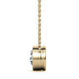 2.00 CTW AGI Certified Round Brilliant Lab Grown Diamond Bezel Pendant in 14K White or Yellow Gold