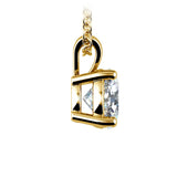 AGI Certified 2.00 CTW Prong Set Round Lab Grown Solitaire Diamond Pendant (G-VS) in 14K White or Yellow Gold