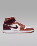 Nike Air Jordan 1 Mid Shoes Dusty Peach Night Maroon BQ6472-200 Womens Sizes NEW
