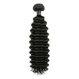 Black Deep Wave Raw Cuticle Aligned Human Brazilian Unprocessed Hair Bundle 18 Inches