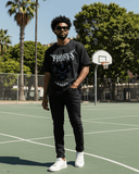 G West Skull and Thorns Oversized T-Shirt Mens