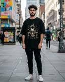 G West Skull Fire Oversized T-Shirt Mens