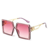 Square Oversized Sunglasses for Women Men Flat Top Fashion Shades Big Frame Sunglasses For Women With Hollow Glasses & New Legs Fashionable Sunglasses For Men & Women