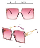 Square Oversized Sunglasses for Women Men Flat Top Fashion Shades Big Frame Sunglasses For Women With Hollow Glasses & New Legs Fashionable Sunglasses For Men & Women