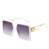 Square Oversized Sunglasses for Women Men Flat Top Fashion Shades Big Frame Sunglasses For Women With Hollow Glasses & New Legs Fashionable Sunglasses For Men & Women