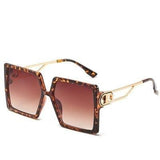 Square Oversized Sunglasses for Women Men Flat Top Fashion Shades Big Frame Sunglasses For Women With Hollow Glasses & New Legs Fashionable Sunglasses For Men & Women