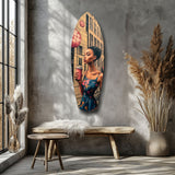 Modern City Life Glass Wall Art