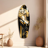 Golden Blonde Bombshell Glass Wall Art