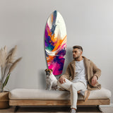 Abstract Paint Brushes Glass Wall Art