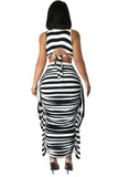 Two Piece Mock Neck Crop Top Ruched Fringed Skirt Set