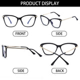 Stylish Eyeglasses Glasses Clear Lens  Blue Light Blocking Glasses Women Men Fashion Cat Eye Glasses Computer Gaming Eyeglasses Eye Protection Eyewear
