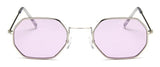 Stylish Hexagon Trendy Colorful Sunglasses For Women New Metal Luxury Summer Eyewear Women New Stainless Steel Lightweight Frame Cool Style Outdoor Travel UV Glasses