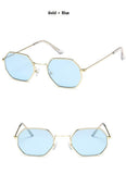 Stylish Hexagon Trendy Colorful Sunglasses For Women New Metal Luxury Summer Eyewear Women New Stainless Steel Lightweight Frame Cool Style Outdoor Travel UV Glasses