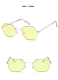 Stylish Hexagon Trendy Colorful Sunglasses For Women New Metal Luxury Summer Eyewear Women New Stainless Steel Lightweight Frame Cool Style Outdoor Travel UV Glasses