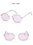 Stylish Hexagon Trendy Colorful Sunglasses For Women New Metal Luxury Summer Eyewear Women New Stainless Steel Lightweight Frame Cool Style Outdoor Travel UV Glasses