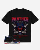 G West Traditional Panther Rose Flower Oversized T-Shirt Mens