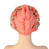 Turbans Pleated Soft Beanie Headwrap Lightweight African Hat Arab Wrap Elegant Muslim Turban Scarf Women Hijabs Hair Accessories Cap bonnet for Women